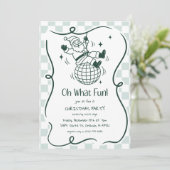 Retro Doodle Disco Santa Christmas Party 招待状 (スタンド正面)