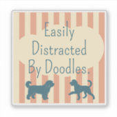 Retro Doodle Silhouette Easily Distracted Sticker シール (正面)