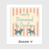 Retro Doodle Silhouette Easily Distracted Sticker シール (シート)