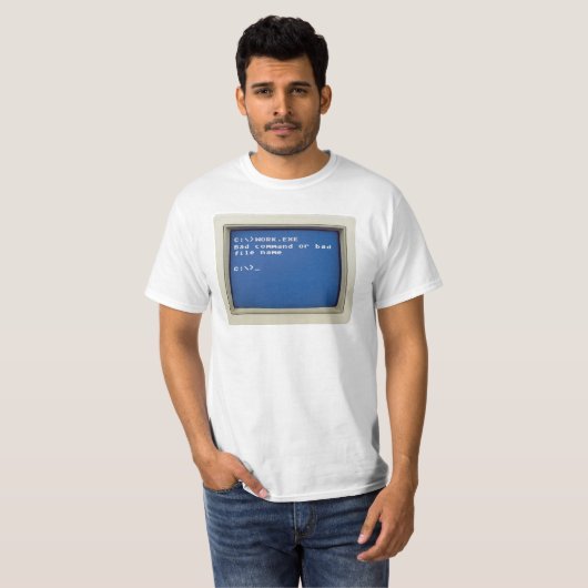 Retro DOS Error: C:\>WORK.EXE - Bad command... Tシャツ (正面フル)