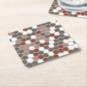 Retro dots pattern スクエアペーパーコースター (アングル)