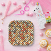 Retro dots pattern in orange ペーパープレート (パーティー)