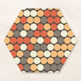 Retro dots pattern in orange tones ペーパーコースター