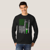 Retro Draft Beer American Flag Shamrock St Patrick Tシャツ (正面フル)