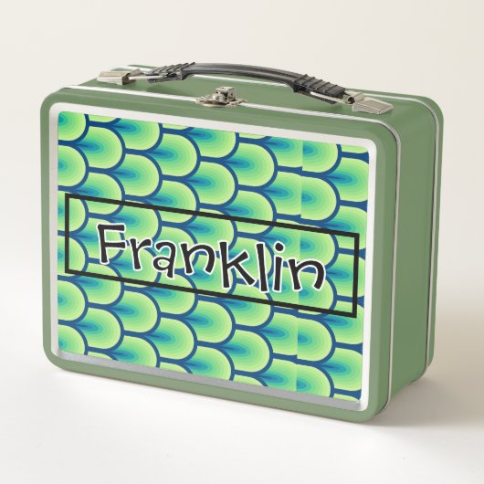 Retro Drawing I Custom Name メタルランチボックス (正面)