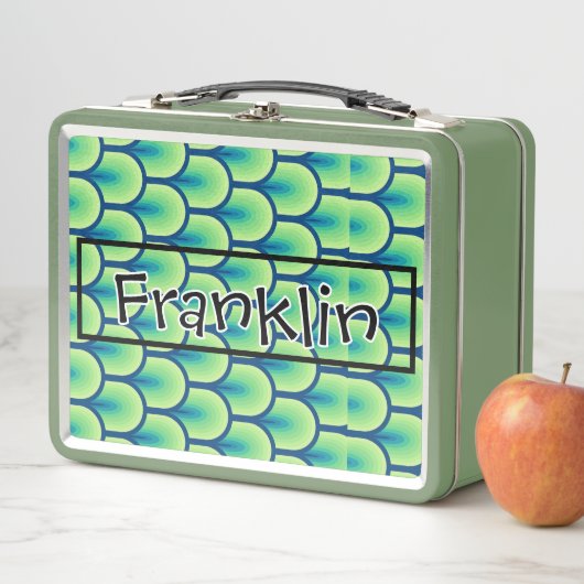 Retro Drawing I Custom Name メタルランチボックス (インサイチュ)