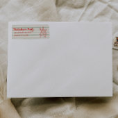 Retro Drawn Green Red Funny Christmas Tree Address ラベル