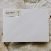 Retro Drawn Green Santa Claus Merry Christmas