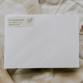 Retro Drawn Green Santa Claus Merry Christmas ラベル