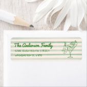 Retro Drawn Green Santa Claus Merry Christmas Fun ラベル (インサイチュ)