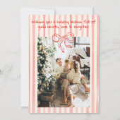 Retro Drawn Red Festive Santa Champagne Christmas シーズンカード (裏面)