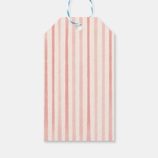 Retro Drawn Red Stripes Santa Claus Christmas ギフトタグ (裏面)