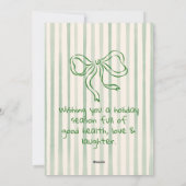 Retro Drawn Santa Champagne Christmas Non Photo シーズンカード (裏面)