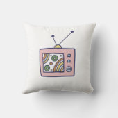 Retro Dreamland Cute Vintage TV Art クッション (裏面)
