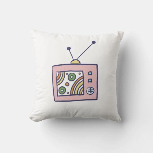 Retro Dreamland Cute Vintage TV Art クッション (正面)