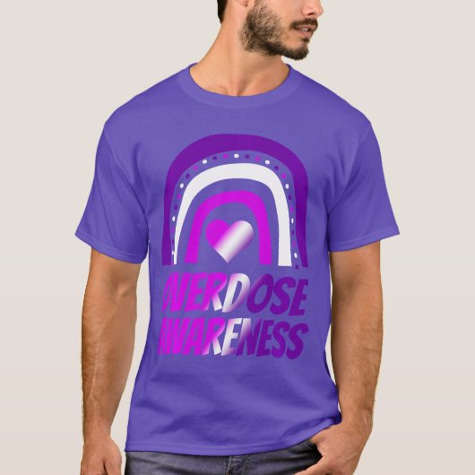 Retro Drug Overdose Awareness Men Women Overdose F Tシャツ (正面)