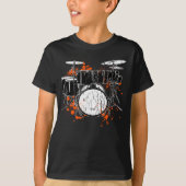 Retro Drum Set Music Drummer Tシャツ (正面)