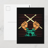 Retro Drum Sticks Music Lover Drummer ポストカード (正面/裏面)