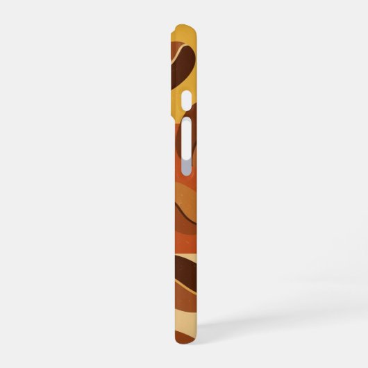 Retro Earth Tones Coffee Abstract iPhone 16ケース (左側面)