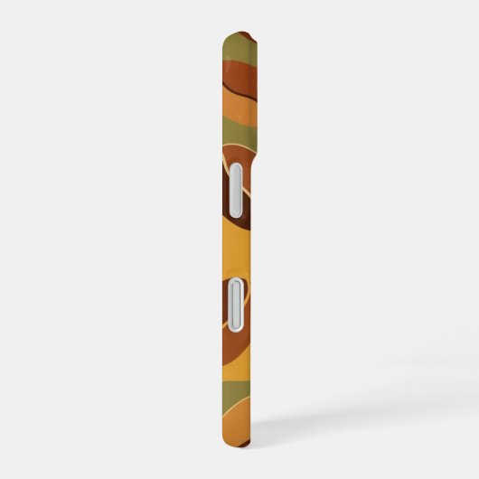 Retro Earth Tones Coffee Abstract iPhone 16ケース (右側面)