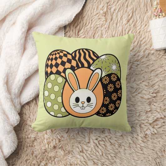 Retro Easter Bunny Decorative Throw Pillow クッション (ブランケット)