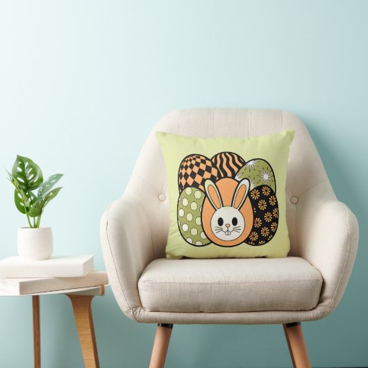 Retro Easter Bunny Decorative Throw Pillow クッション (椅子)