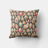 Retro Easter seamless pattern. Watercolor クッション (裏面)