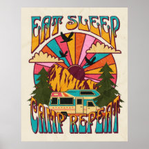 Retro Eat Sleep Camp Repeat