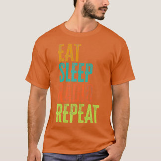 Retro Eat Sleep Radio Repeat Wireless Chat Ham Tシャツ