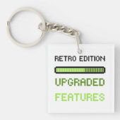 Retro Edition Upgraded Features Pixel Art Gaming  キーホルダー (正面)