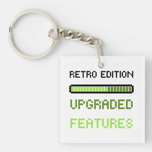 Retro Edition Upgraded Features Pixel Art Gaming  キーホルダー (正面)