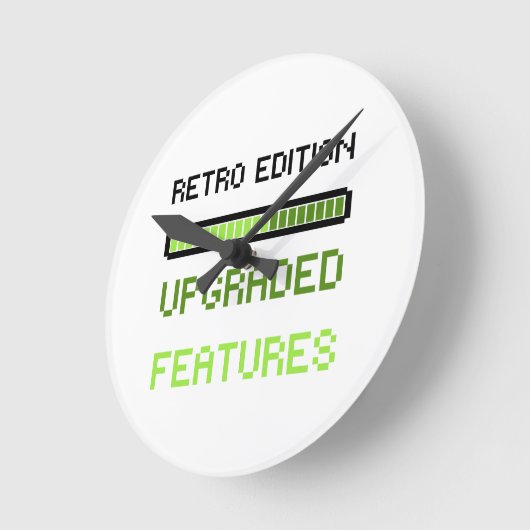 Retro Edition Upgraded Features Pixel Art Gaming  ラウンド壁時計 (傾斜)