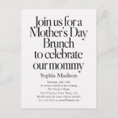 Retro Editorial Bold Mothers Day Brunch インビテーションポストカード (正面)
