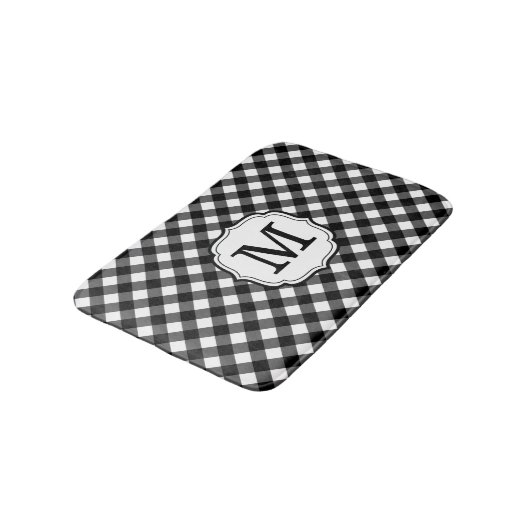 Retro Elagant Personalized Gingham Bath Mat バスマット (アングル)