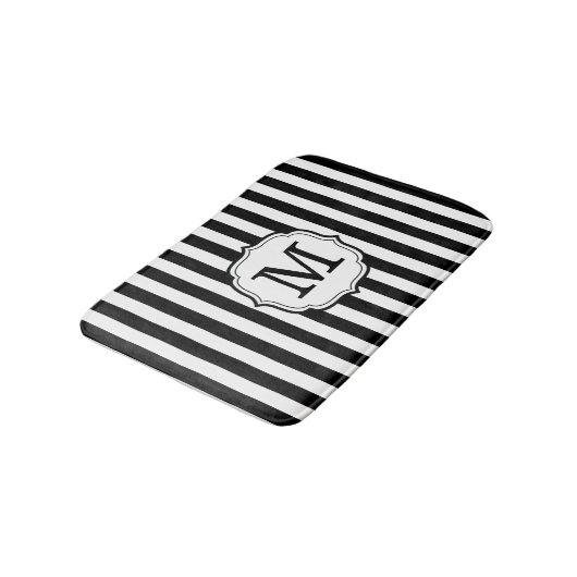 Retro Elagant Personalized Stripe Bath Mat バスマット (アングル)