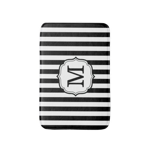 Retro Elagant Personalized Stripe Bath Mat バスマット (正面縦)