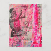 Retro Electitical Working Man on a Pink Background ポストカード (正面)
