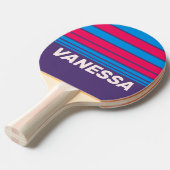 Retro Electric Grape Horizon Striping with Name 卓球ラケット (正面アングル)