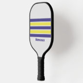 Retro Electric Lemon Grape Across Striping | Name ピックルボールラケット (左)