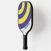 Retro Electric Lemon Grape Circle Stripe with Name ピックルボールラケット (左)