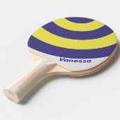 Retro Electric Lemon Grape Circle Stripe with Name 卓球ラケット (正面アングル)