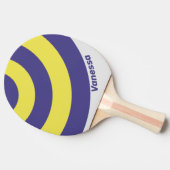 Retro Electric Lemon Grape Circle Stripe with Name 卓球ラケット (横)