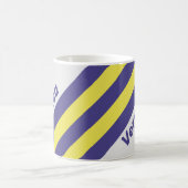Retro Electric Lemon Grape Stripes with Name コーヒーマグカップ (中央)
