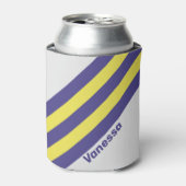 Retro Electric Lemon Grape Stripes with Name 缶クーラー (缶正面)