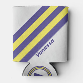 Retro Electric Lemon Grape Stripes with Name 缶クーラー