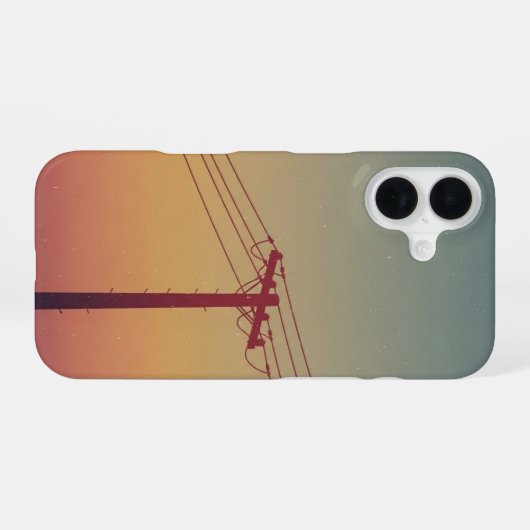 Retro Electric Pole iPhone 16ケース (裏面横)