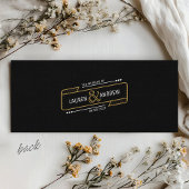 Retro Elegant Black & Gold Vintage Ticket Wedding 招待状