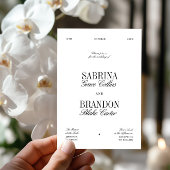 Retro Elegant Black & White Wedding 招待状