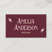 Retro Elegant Blush & Burgundy Qr Code 名刺 (正面)