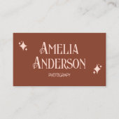 Retro Elegant Blush & Terracota Qr Code 名刺 (正面)